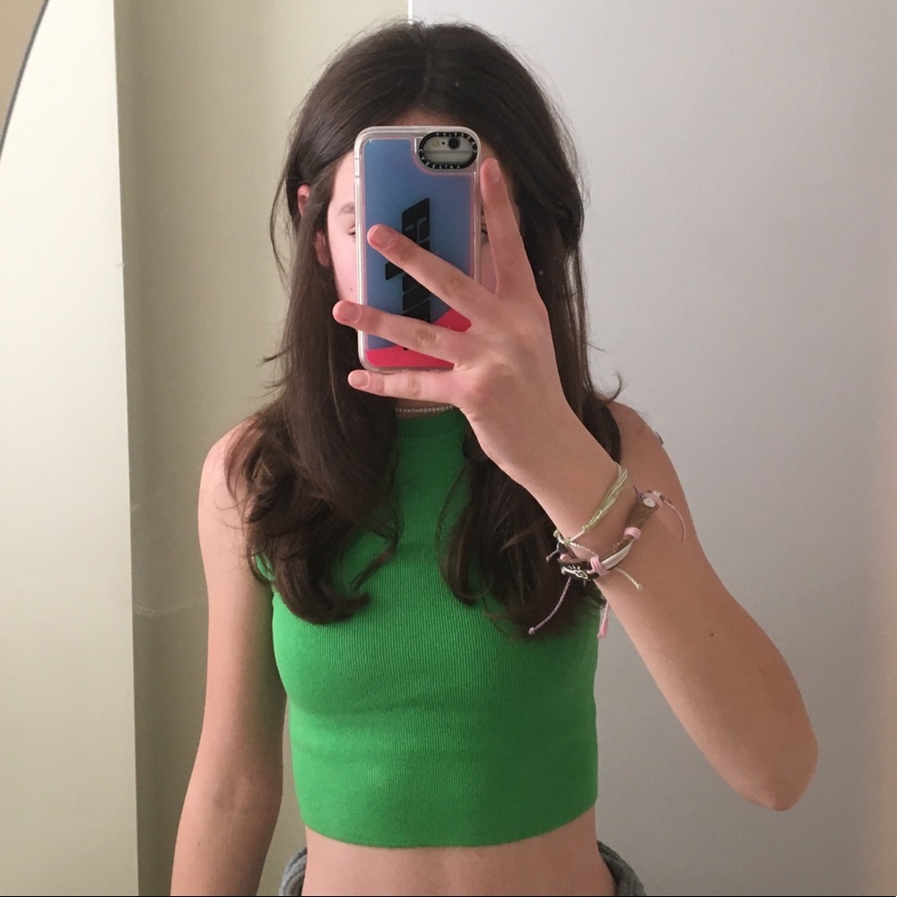green zara top
